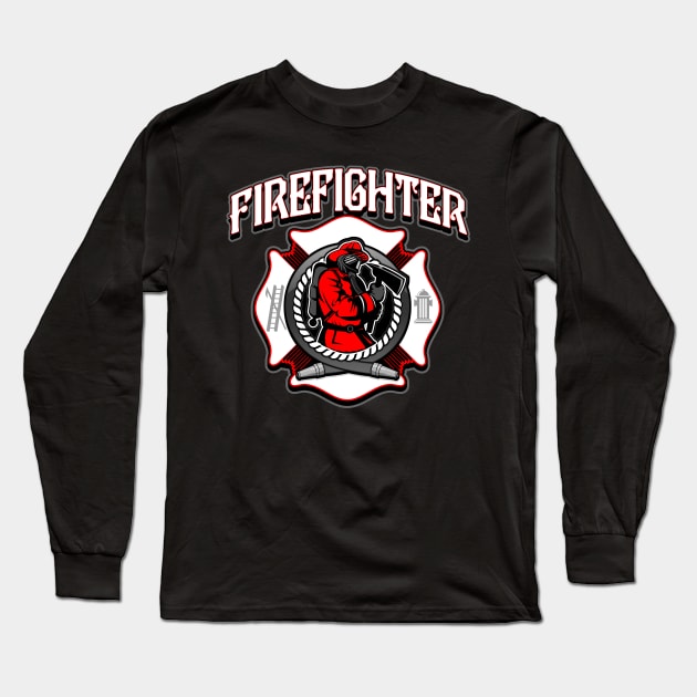 FIREFIGHTER Long Sleeve T-Shirt by razrgrfx